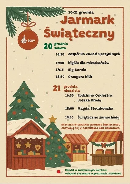 Obraz do artykułu: 📅 Harmonogram Jarmarku Świątecznego w Żorach 2025
