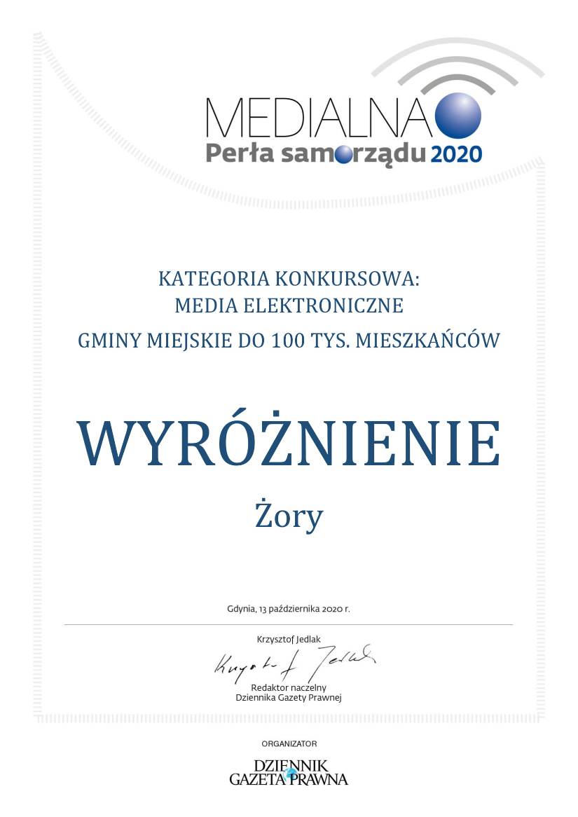 UM Żory: Żory wyróżnione w konkursie Medialne Per…