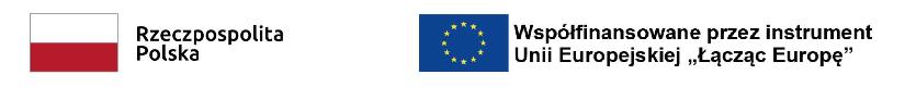 Zestaw logotypów zawierający: logo Rzeczpospolitej Polskiej oraz Unii Europejskiej z napisem Współfinansowane przez instrument Unii Europejskiej „Łącząc Europę”.