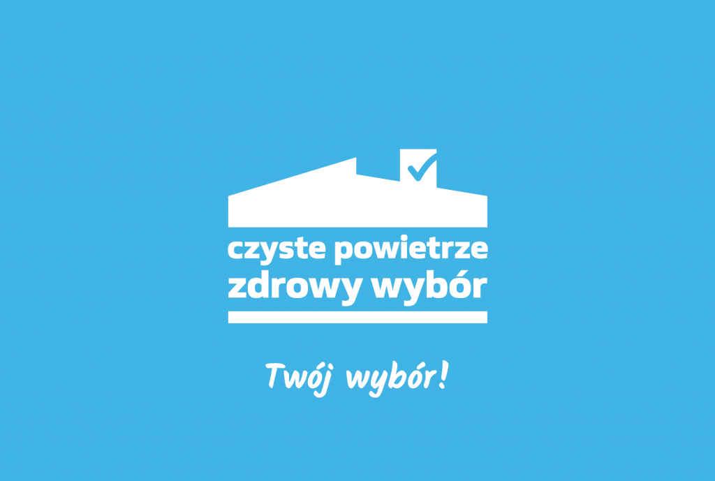 Grafika z logo Czyste Powietrze - zdrowy wybór. Twój wybór! 