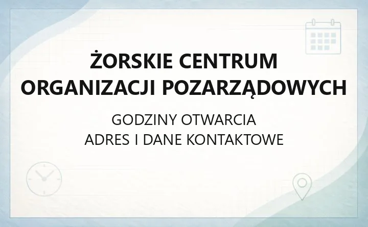 Żorskie Centrum Organizacji Pozarządowych - kontakt, godziny i oferta dla NGO