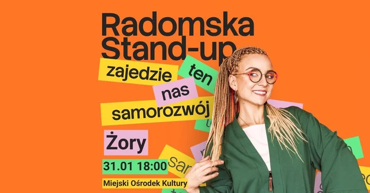 Grafika promocyjna wydarzenia Aleksandra Radomska „Zajedzie nas ten samorozwój” — Żory