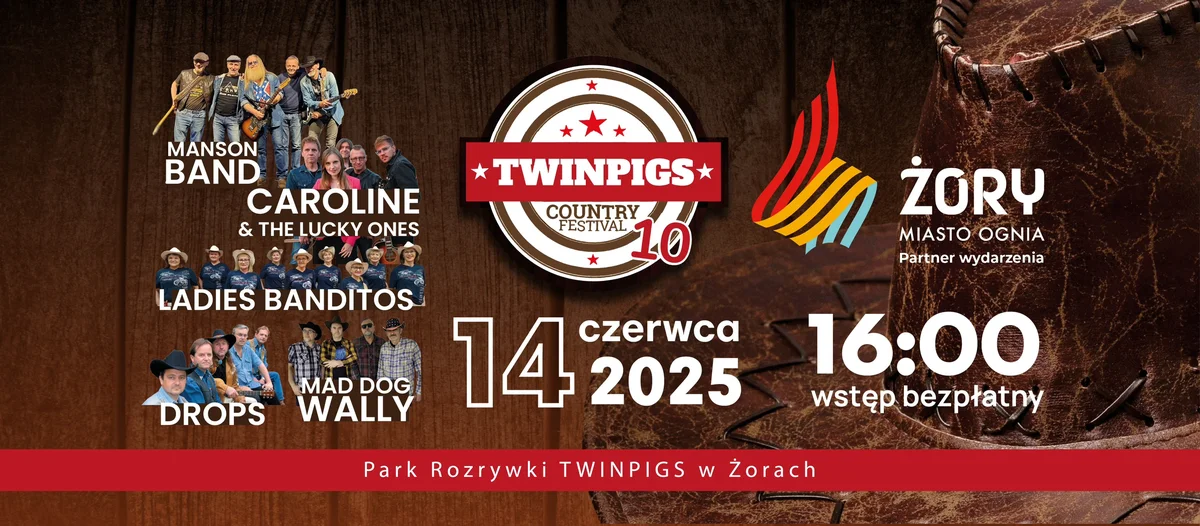 Grafika promocyjna wydarzenia Festiwal muzyki country w Żorach - edycja dziesiąta
