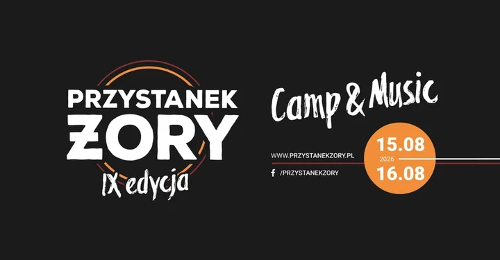 Grafika promocyjna wydarzenia IX Przystanek Żory — festiwal w Parku Cegielnia