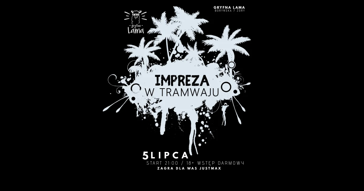 Grafika promocyjna wydarzenia Letnia impreza w plenerowym tramwaju w Żorach