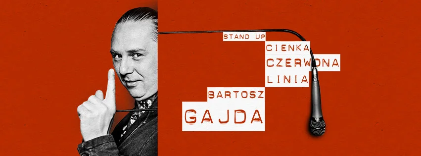 Grafika promocyjna wydarzenia Stand-up Bartosza Gajdy w Żorach