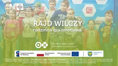 Grafika promocyjna wydarzenia Rajd Wilczy: rodzinna gra terenowa w Żorach już 11 kwietnia