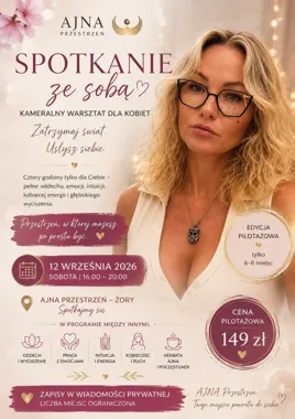 Grafika promocyjna wydarzenia Spotkanie z AJNA – warsztat dla kobiet