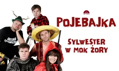 Grafika promocyjna wydarzenia Sylwester w MOK Żory: „Pojebajka” Teatru Żelaznego