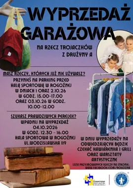 Grafika promocyjna wydarzenia Wyprzedaż garażowa na rzecz niepełnosprawnych