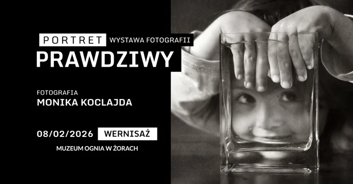 Grafika promocyjna wydarzenia Wernisaż „Portret Prawdziwy” w Muzeum Ognia — wystawa nagrodzonych portretów
