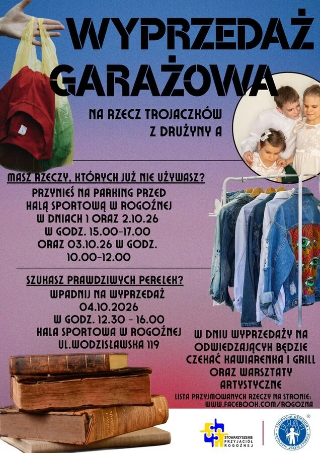 Grafika promocyjna wydarzenia Wyprzedaż garażowa na rzecz niepełnosprawnych