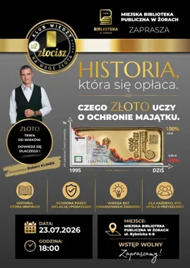 Złoto, inflacja i oszczędności - biblioteka w Żorach szykuje ciekawy wieczór