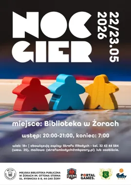Biblioteka w Żorach nie zaśnie - Noc Gier wraca na III piętro