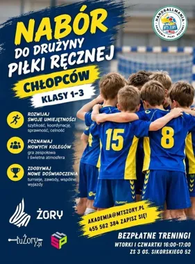 Bezpłatna piłka ręczna dla chłopców. Nabór w Żorach